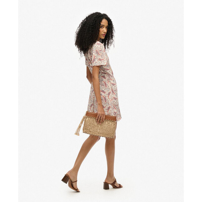 Superdry Ss Printed Mini Wrap Dress image number 1